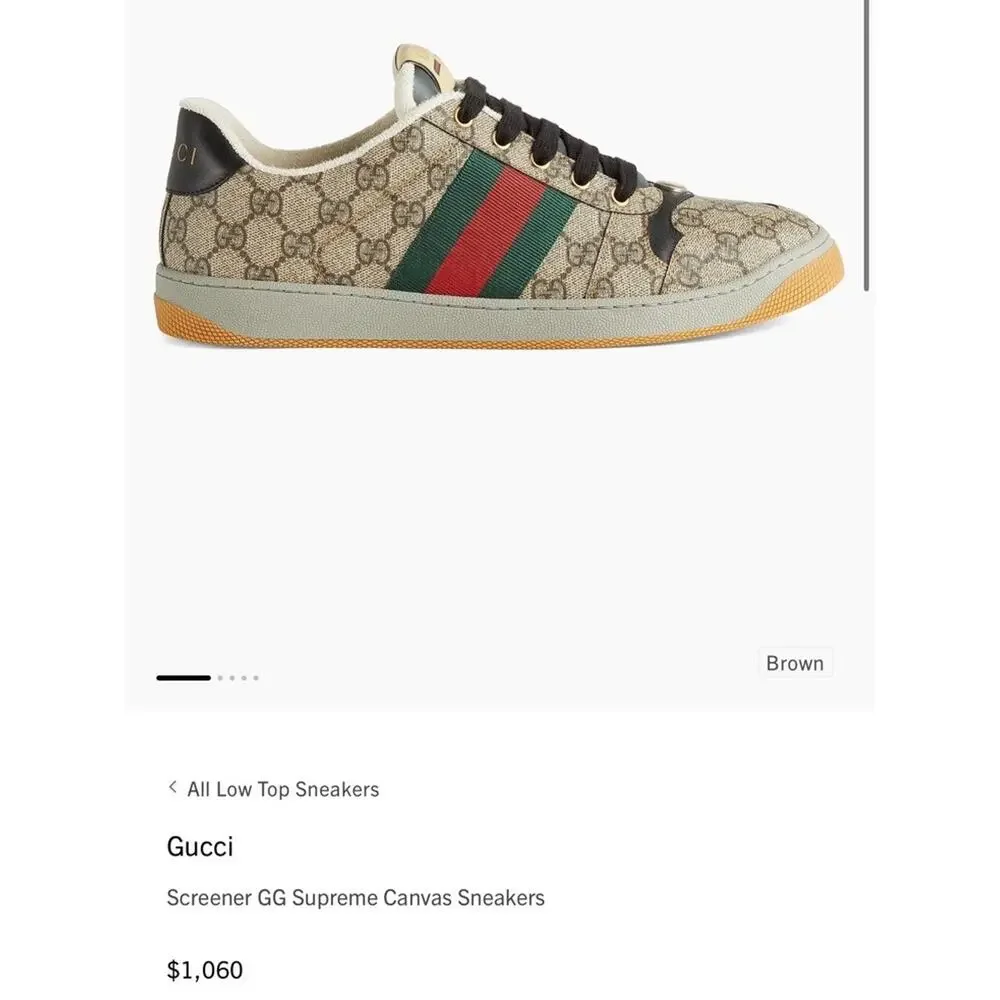 Size 8.5US - Gucci Screener Beige Monogram NEW/RETAIL $1.1K!